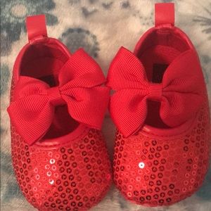 Ruby red baby girl shoes 0-6 months
